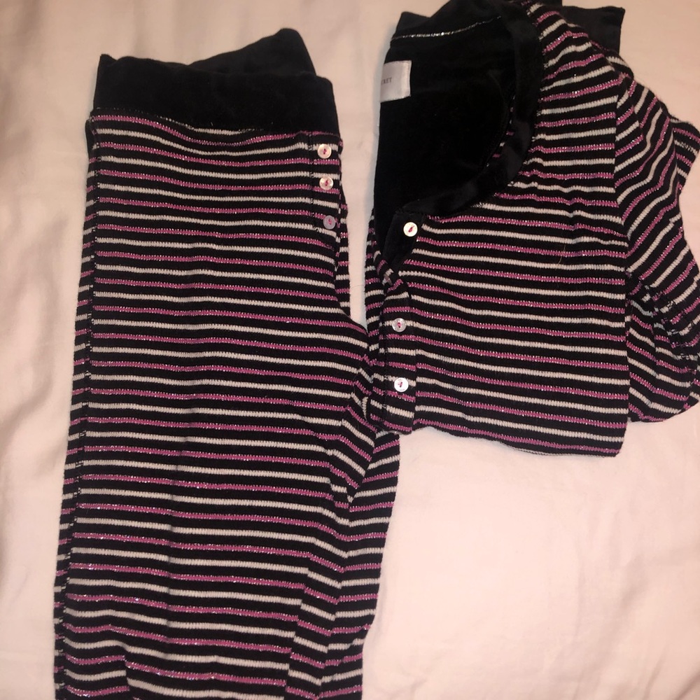 VS striped sparkly pajamas